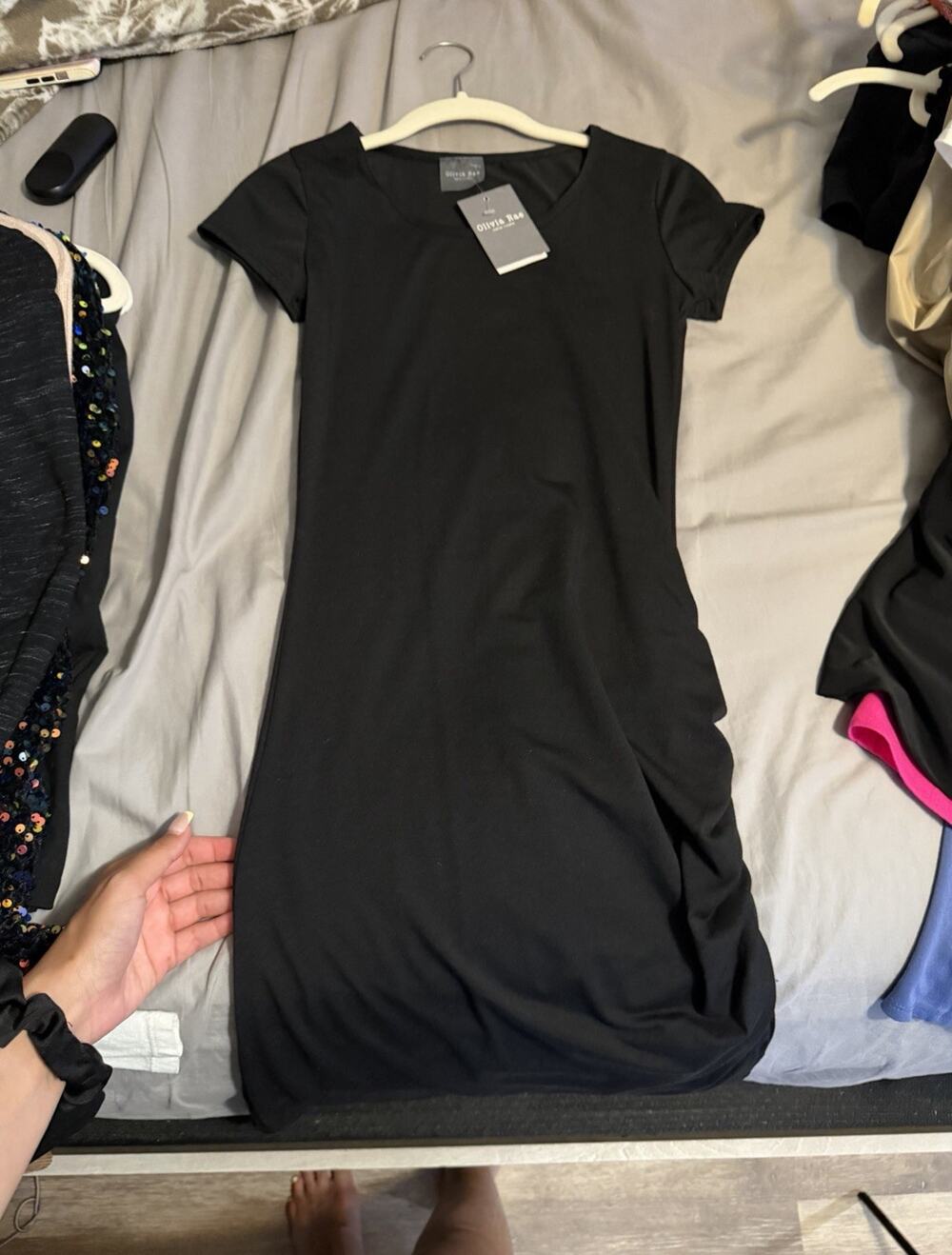 Olivia Rae Stretch Bodycon Mini Dress Short Sleeve & Black Long sleeve dress